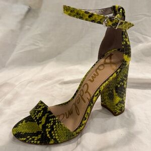 Sam Edelman leather snakeskin print chunky heeled sandals